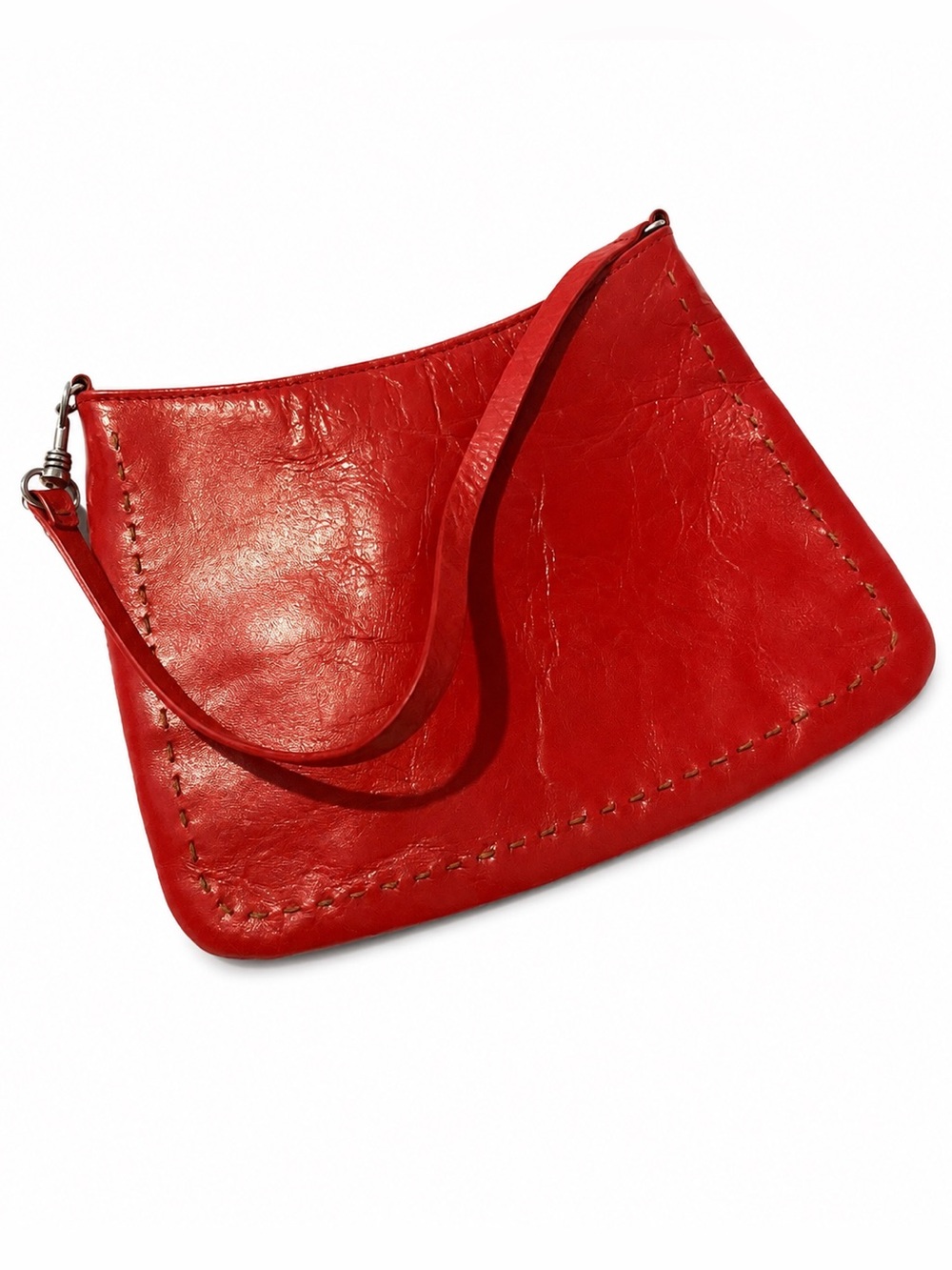 Vintage Banana Republic Red Crinkled Leather Wristlet Clutch